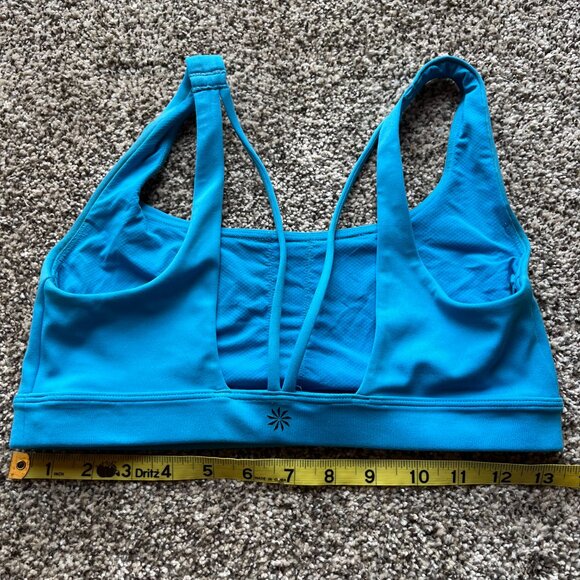 Athleta sports bra, Exhale, sky blue, small, medium impact - Picture 2 of 4